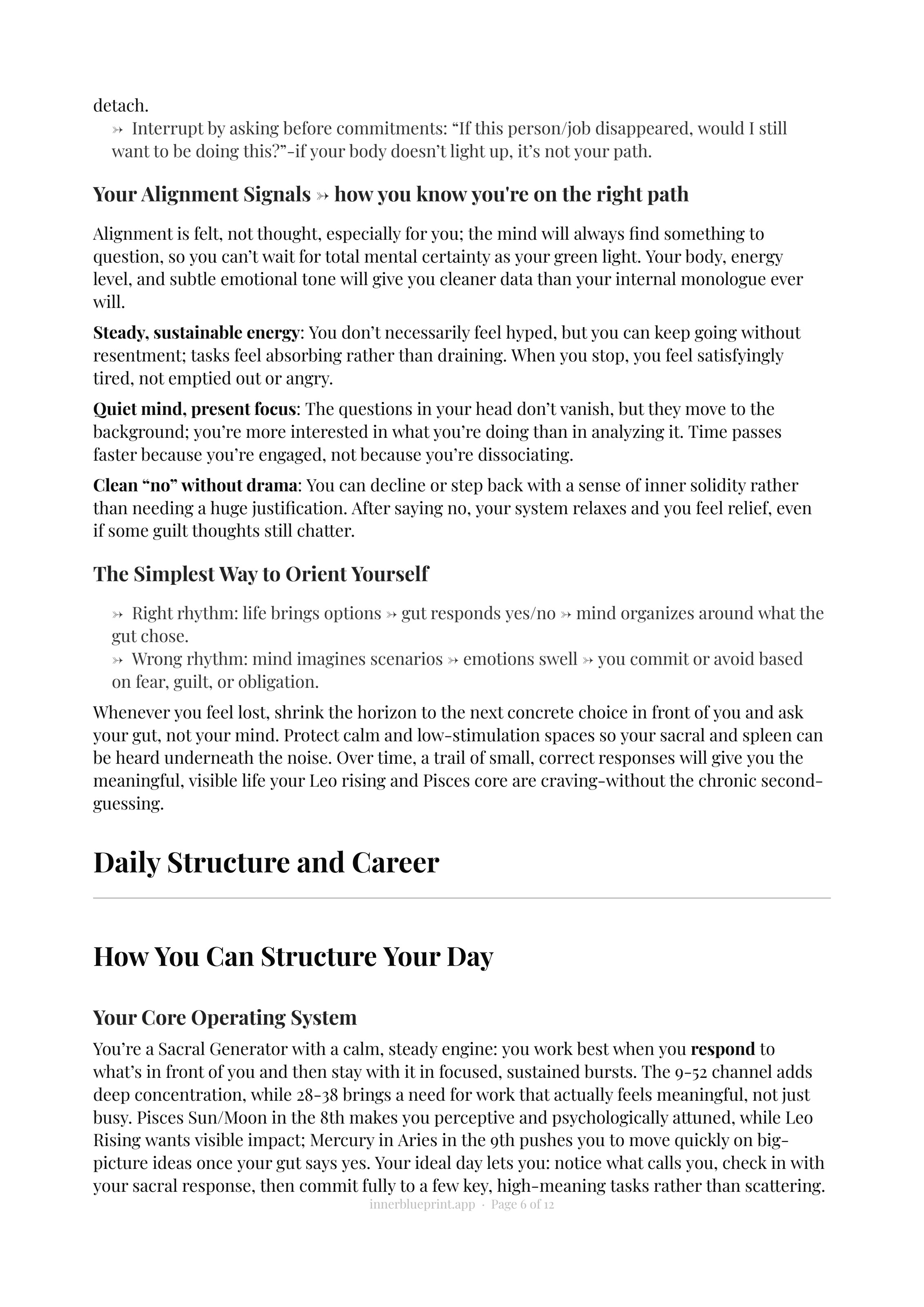 Daily structure section